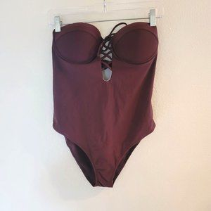 Cupshe Brown Push Up Monokini Size Large NWT